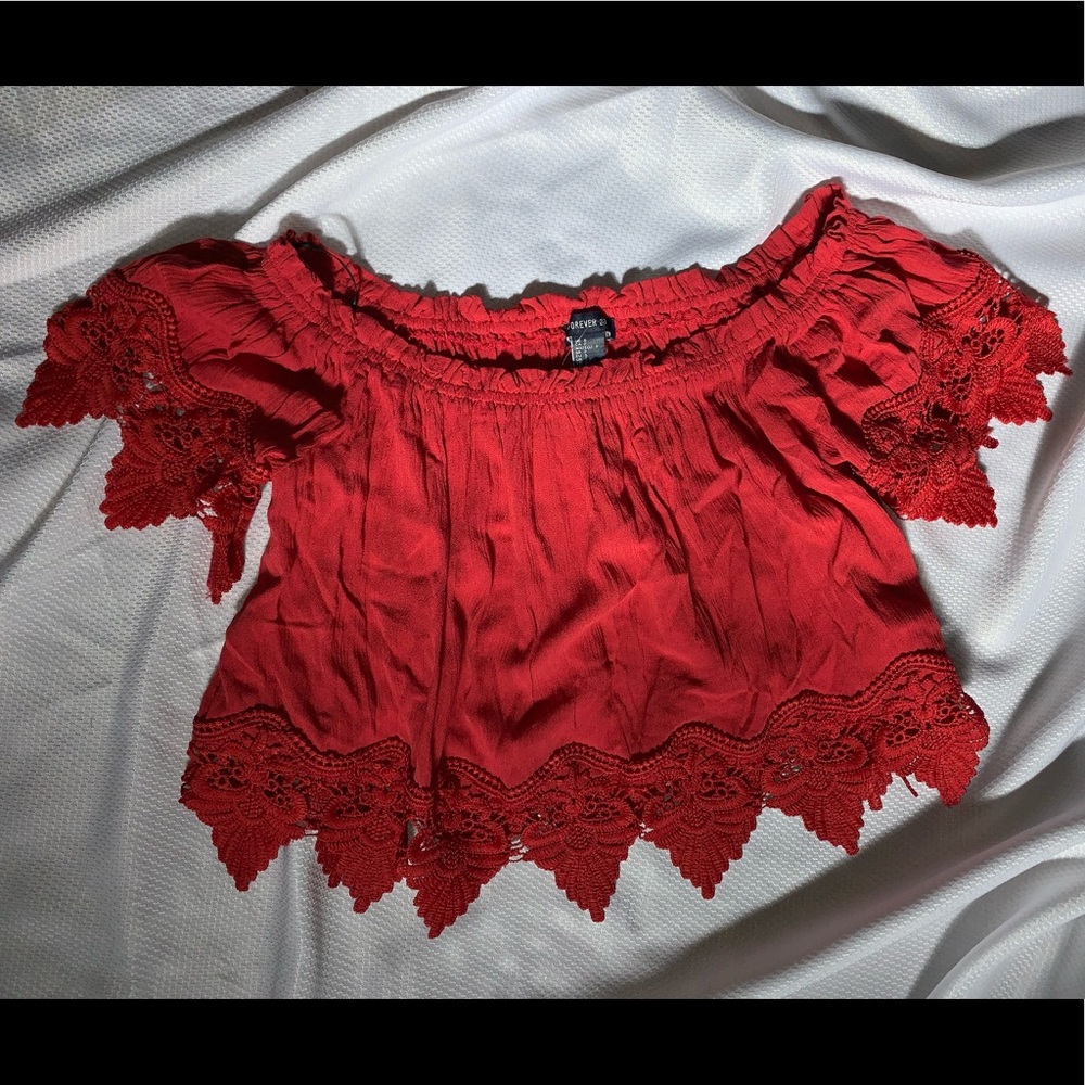 Boho Chic Forever 21 top Red size small